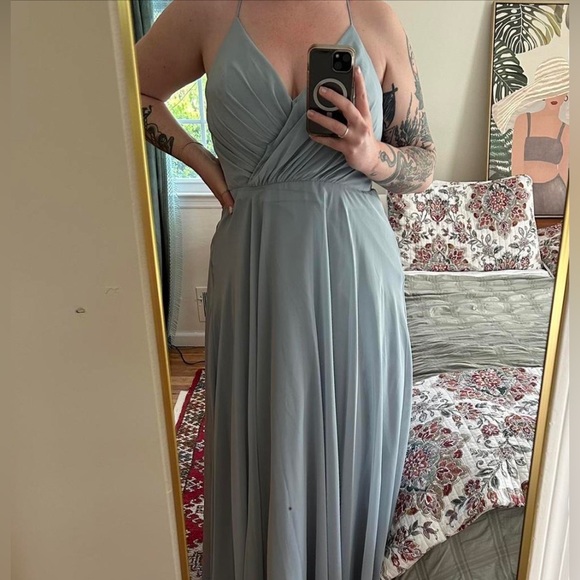 Dusty Blue Dress - Picture 2 of 4